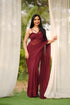 Vasthrlay Red Georgette Unstitched Saree