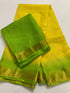 Vasthrlay Nr Handloom Bhagalpuri Running Green Orange
