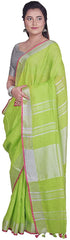 Vasthrlay Handloom Summer Contrast Vibrant Green