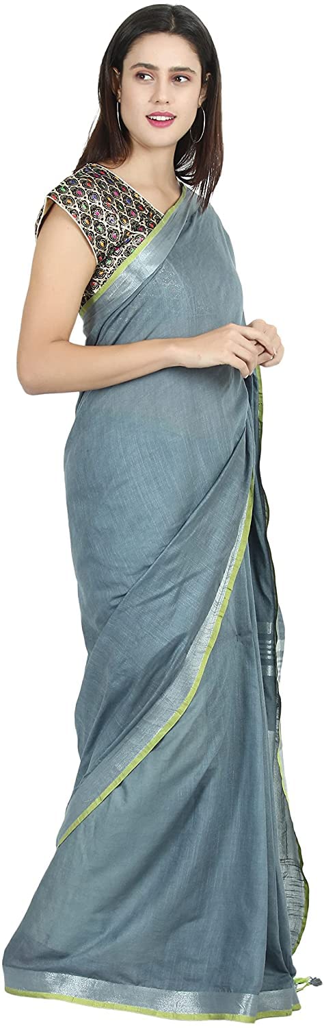 Vasthrlay Handloom Summer Contrast Vibrant Green