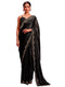 Vasthrlay Shimmer Scalloped Black Saree With Unstitched Blouse Piece