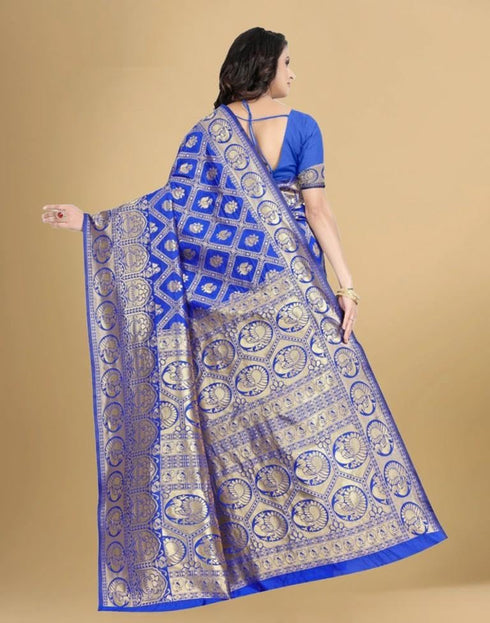 Vasthrlay Banarasi Traditional Unstitched Saree