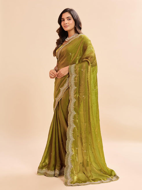 Vasthrlay Embellished Chiffon Embroidered