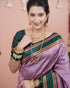 Vasthrlay Kanjivaram Jamun Red Contrast Traditional