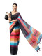Vasthrlay Multicolor1 Linen Floral | Striped | Check Design Printed Saree With Solid Unstitched Linen Blouse Piece