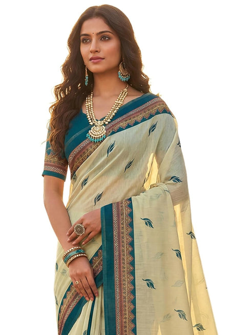 Vasthrlay Printed Lemon Yellow1 Yellow Saree