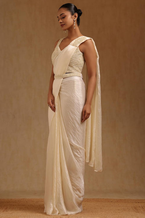 Vasthrlay Mustard Organza Solid