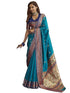Vasthrlay Paithani Jacquard Blue Saree With Unstitched Blouse Piece