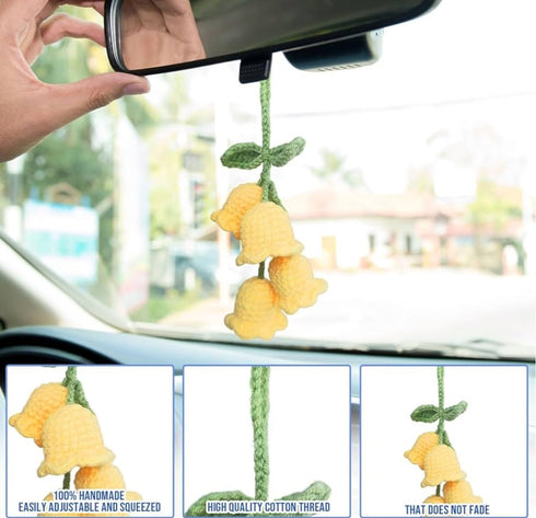 Crochet Flower for car Dashboard Decoration Items