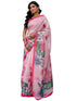 Vasthrlay Shimmer Printed Unstitched Light Green Saree