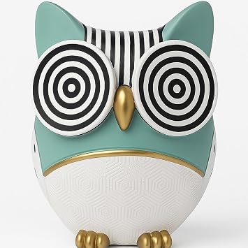 The Spiritual Living Mint Green Resin Owl Statue for Good Luck | Vastu & Feng Shui