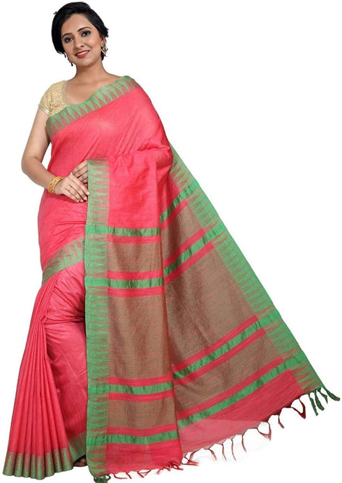 Vasthrlay Handloom Bhagalpuri Blouse Redies Pink
