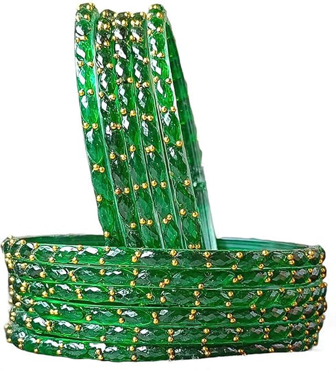 JPS Viral Kashmiri Ghungroo Gold-Plated Glass Bangles Set