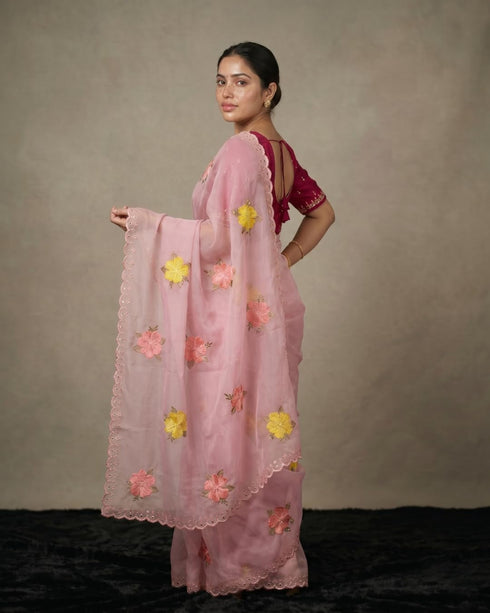 Vasthrlay Handcrafted Embroidered Contrast