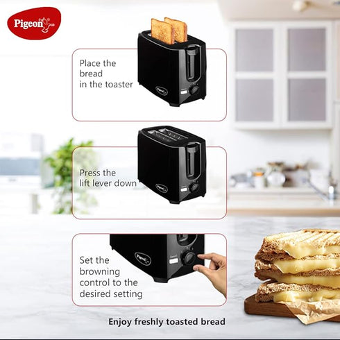 Pigeon by Stovekraft 2 Slice Auto Pop up Toaster.