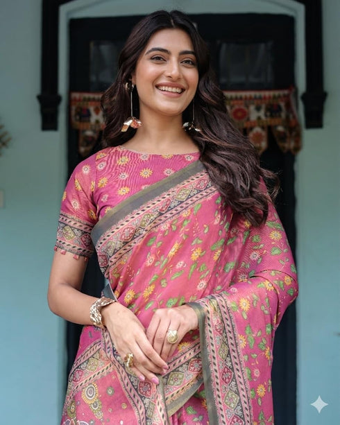 Vasthrlay Printed Handloom Designer Unstitched