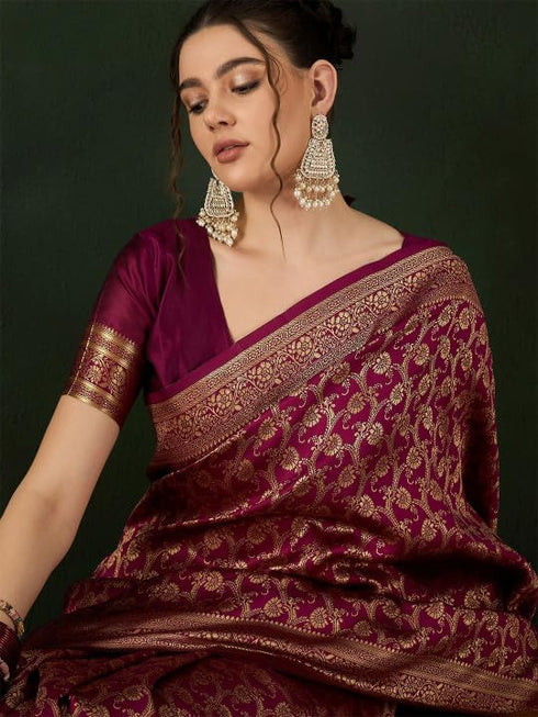Vasthrlay Banarasi Traditional Unstitched Saree