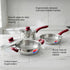 Prestige Stainless Steel 3 Pc Cookware Set with 2 Glass Lids