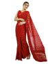 Vasthrlay Georgette Printed Unstitched Dark Green Saree