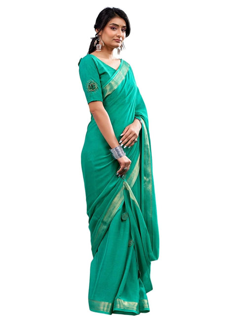 Vasthrlay Chiffon Jacquard Unstitched Black Saree