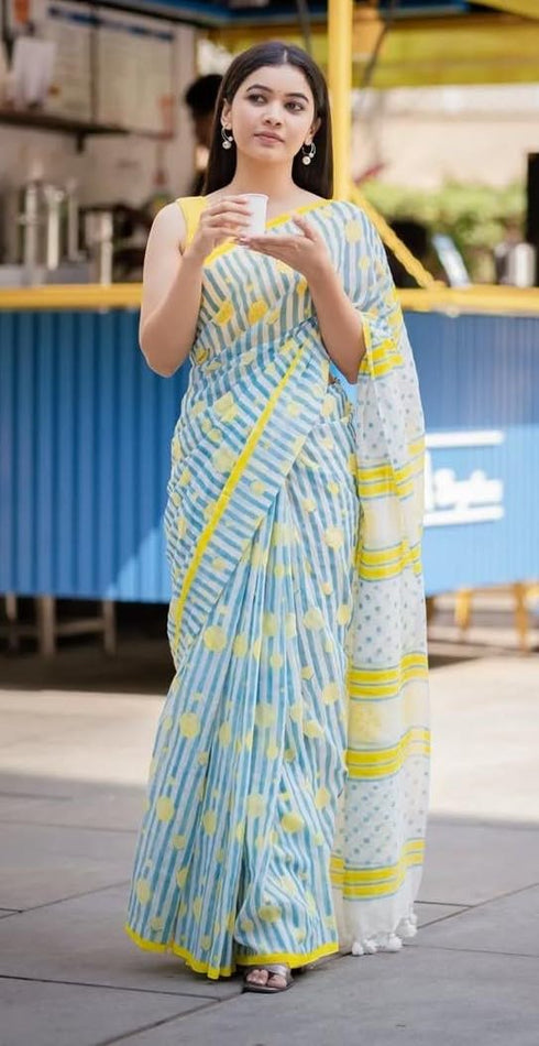 Vasthrlay Striped Lightweight Contrast Unstitchd