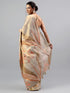 Vasthrlay Gold1 Floral And Solid Design Polyester Saree With Unstitched Blouse Piece