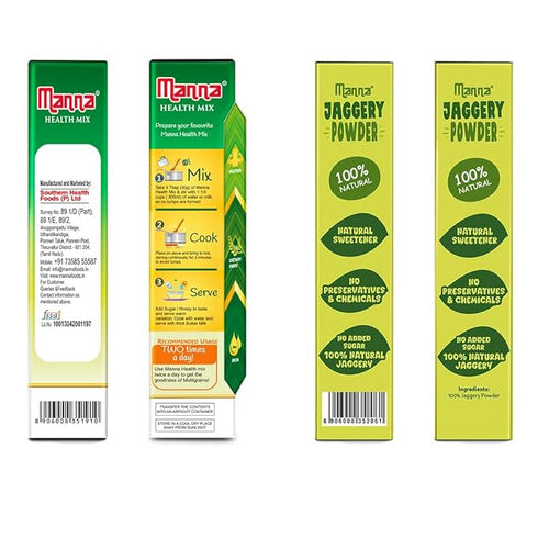 Manna Foods Health Mix and Jaggery Powder Combo