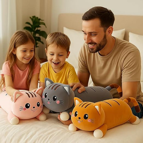 Cute Long Cat Plush Pillow for Kids 60 cm