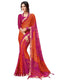 Vasthrlay Bandhani Printed Chiffon Orange Saree
