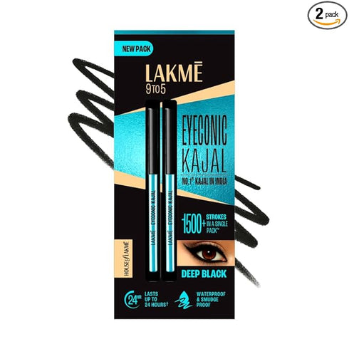 Lakme Eyeconic Kajal Twin Pack 0.35G + 0.35G