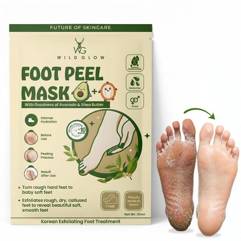 WildGlow Korean Peeling Foot Mask for Dry Cracked Feet
