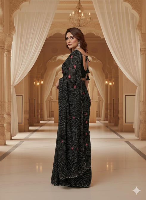 Vasthrlay Georgette Sequined Embroidered Designer