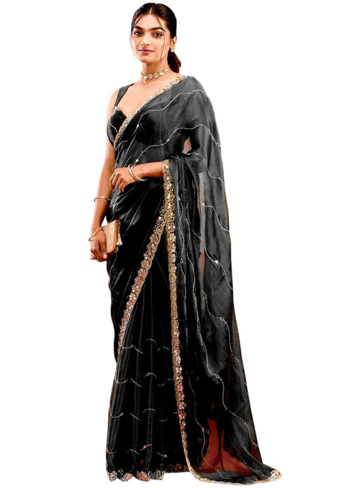 Vasthrlay Green Embroidery Saree