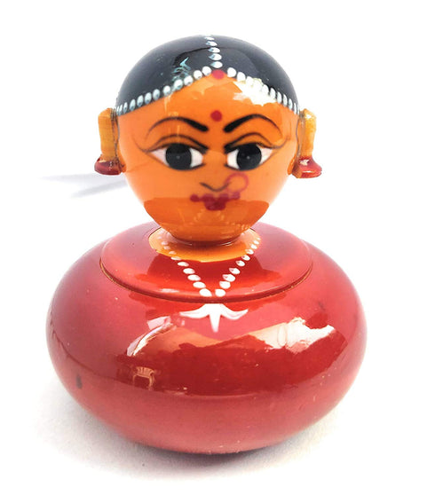 Wooden Decorations Showpiece Round Kumkum Ring Box