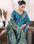 Vasthrlay Womens Banarasi Unstitched Olive Green Saree