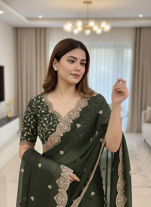 Vasthrlay Georgette Embroidered Az Ys Antya Ethnic Wear