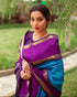 Vasthrlay Blue Banarasi Saree