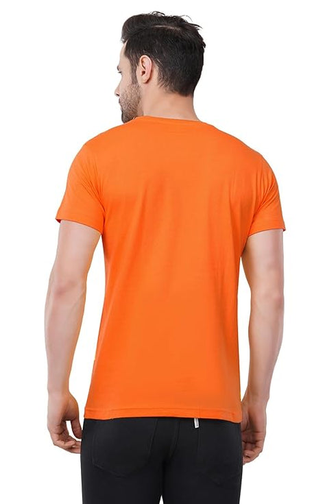 Caseria Men's Round Neck Cotton Half Sleeved T-Shirt