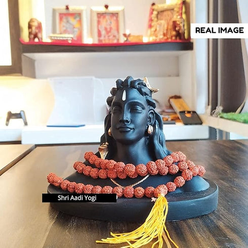JD FRESH 5.5 Inch Adiyogi Statue with Rudraksh Mala