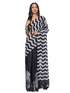Vasthrlay Black Womens Printed Linen Saree With Unstitched Blouse Piece