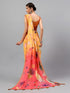 Vasthrlay Yellow Floral| Solid| Striped Design Georgette Saree With Unstitched Blouse Piece