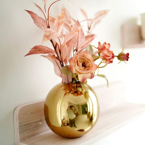 Metal Ball Round Metal Vase for Home Décor