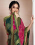 Vasthrlay Chiffon Bandhani Unstitched Yellow Saree