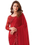Vasthrlay Womens Georgette Unstitched Red Saree