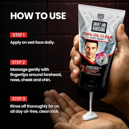 Emani Smart & Handsome Oil Clear Face Wash 100gm