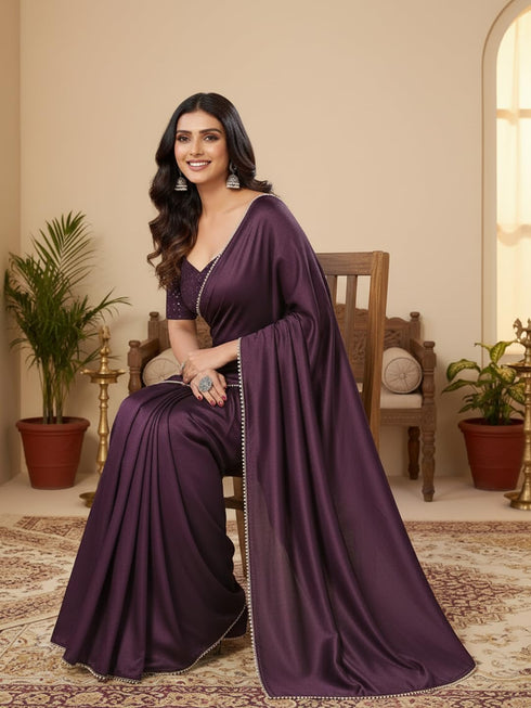 Vasthrlay Wine Saree