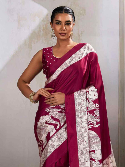 Vasthrlay Modal Kalamkari Designer Beautiful Blouse