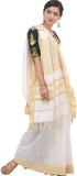 Vasthrlay Handloom Bhagalpuri Tample S C White