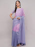 Vasthrlay Pink Printed Linen Saree With Unstitched Blouse Piece