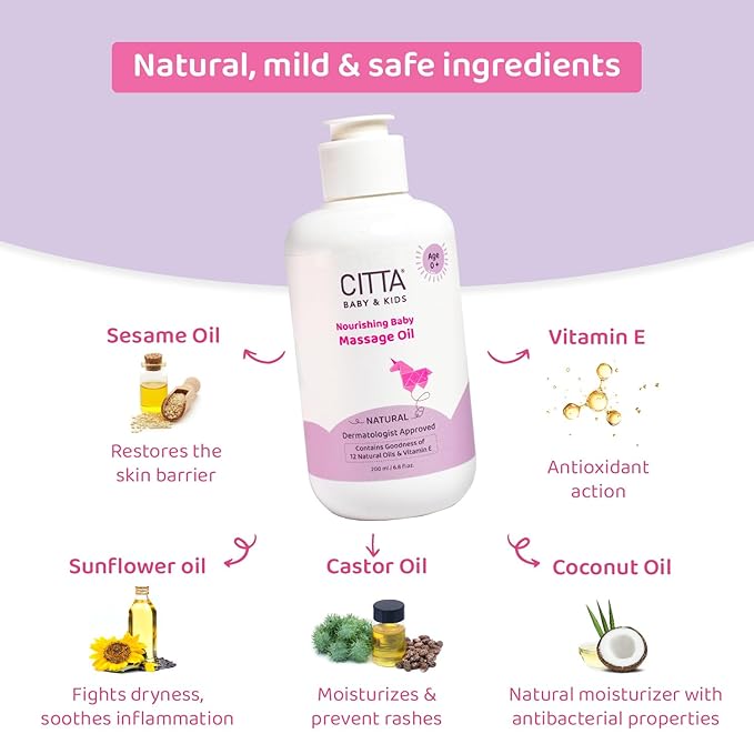 CITTA Natural Baby Massage Oil for New born & Kids – PUSHMYCART